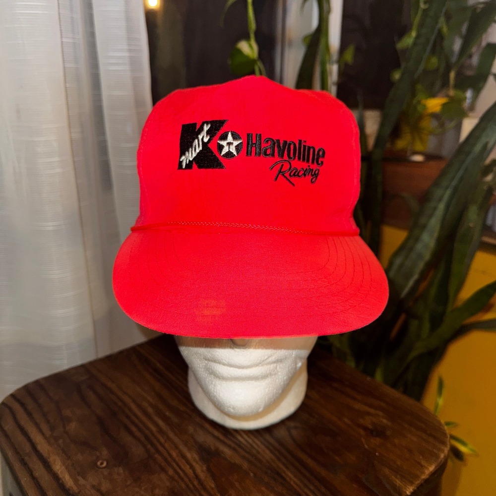 Vintage Kmart Havoline Racing‎ Snapback Hat Red Trucker Style